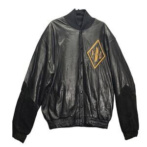 J.A.L. Melrose Avenue P.B.L. Mens XXL Leather Bomber Jacket Ruthless Records VNT